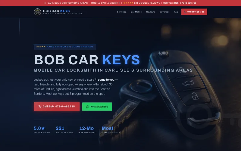 The Bob Car Keys website