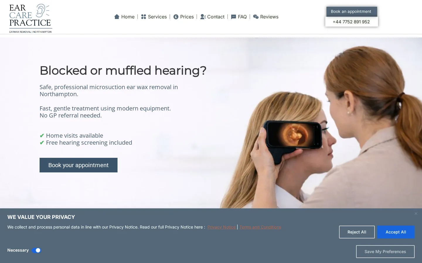 The Ear Care Practice website