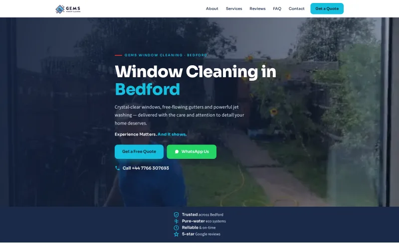 The Gems Window Cleaning website
